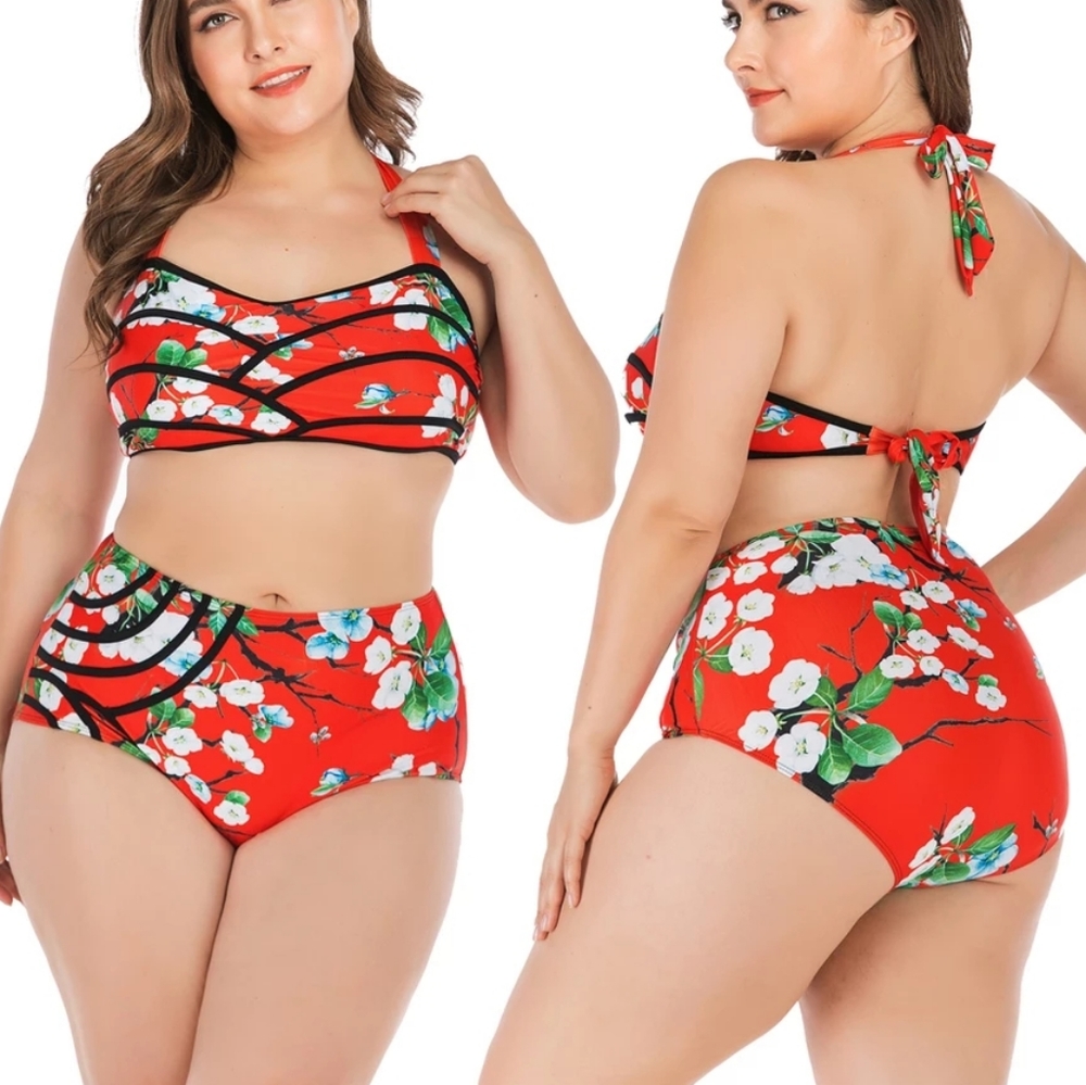 Womens Swimsuit Swimwear Bathing Suit Sexy Bikini Tankini Floral, Sz XL(14)